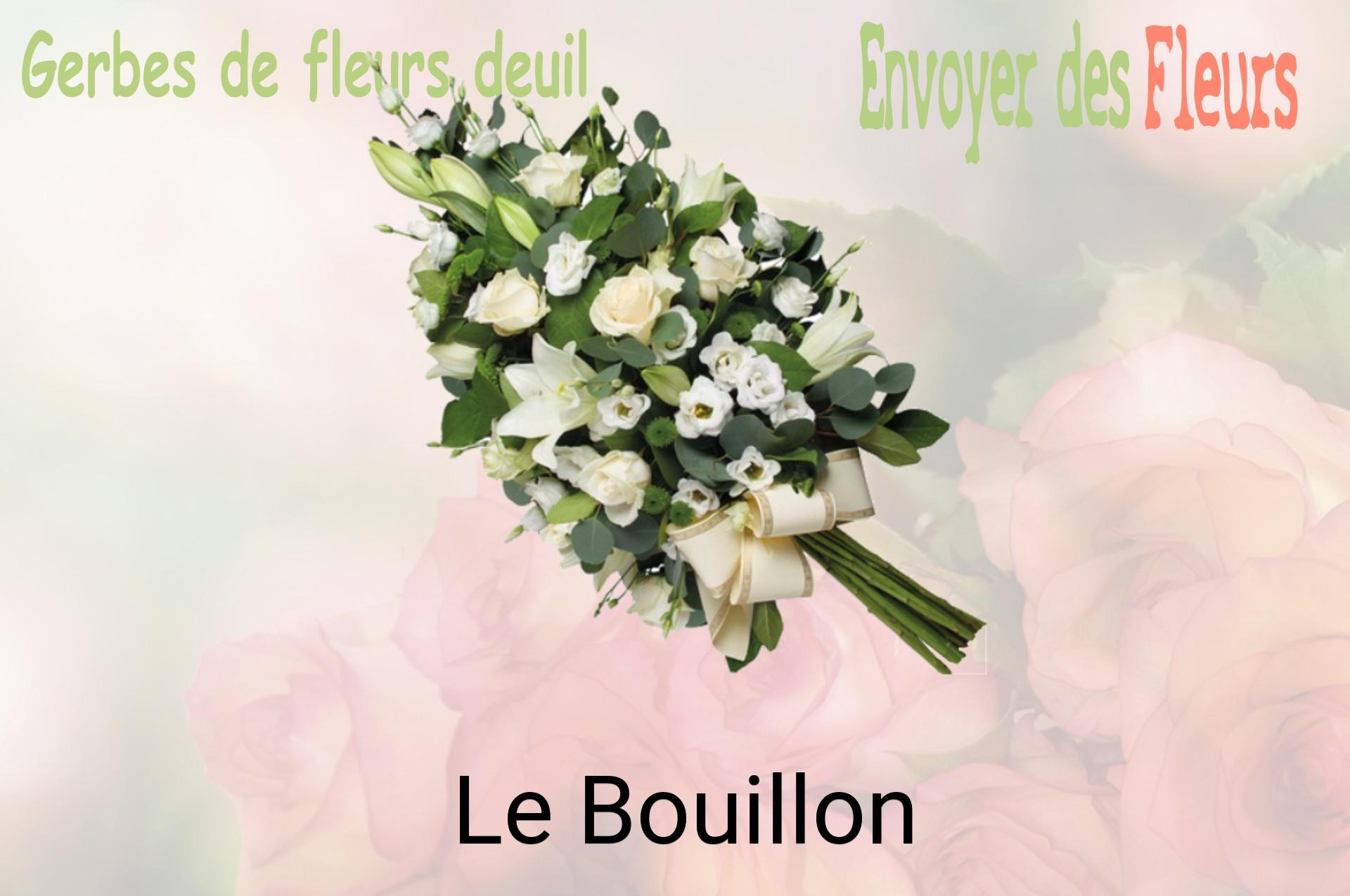Gerbe de fleurs de deuil livrée à Le Bouillon